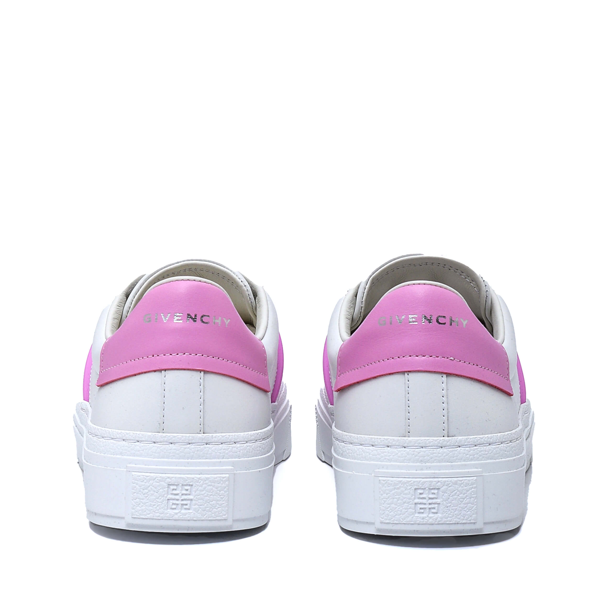 Givenchy - White & Pink Leather City Slip Sneakers / 38